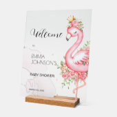Flamant rose rose transparent C'est un Baby shower (Angle)