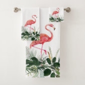 Flamant rose rose Tropical Aquarelle Feuille Palm (En situation)