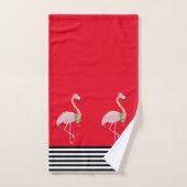 Flamant rose rose Tropical de Noël (Serviette à main)
