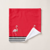 Flamant rose rose Tropical de Noël (Gant de toilette)