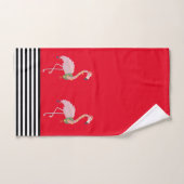 Flamant rose rose Tropical de Noël (Serviette à main)