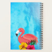 Flamant rose rose tropical et fleurs | Monogramme (Dos)