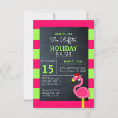 Flamant rose rose Tropical Fête Invitation (Devant)