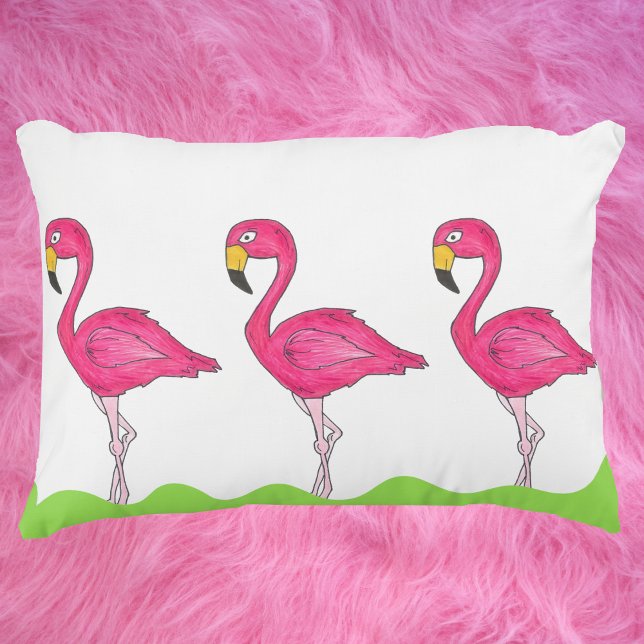 Flamant rose rose tropical Flamants roses Coussin  (Flamingo Pillow)
