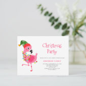 Flamant rose rose tropical Noël Invitation (Debout devant)
