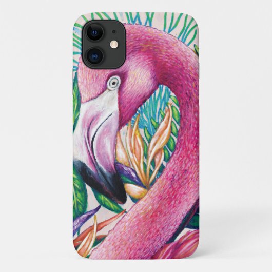Flamant rose rose tropicale mignon IPhone / Coque (Dos)