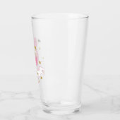 Flamant rose rose Verre personnalisé avec nom pers (Gauche)