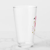 Flamant rose rose Verre personnalisé avec nom pers (Droite)
