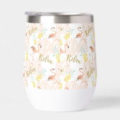 Flamant rose rose vif ananas Monogramme initial (Droite)