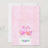 Flamant rose rose violet Carte de remerciements d' (Dos)