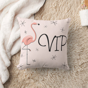 Flamant rose rose 'VIP' lance oreiller