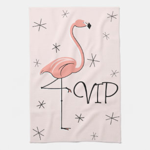 Flamant rose rose VIP serviette de cuisine