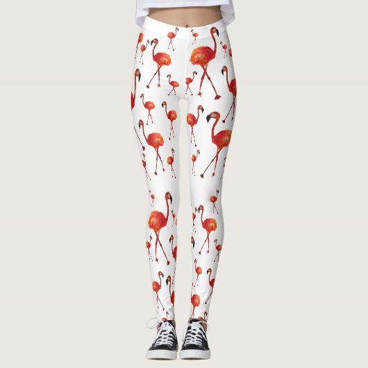 Flamant rose saison Leggings personnalisés (Devant)