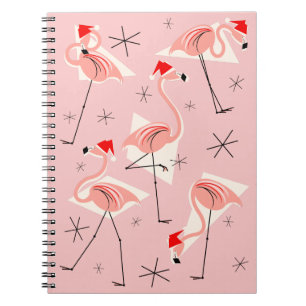 Flamant rose Santas carnet rose