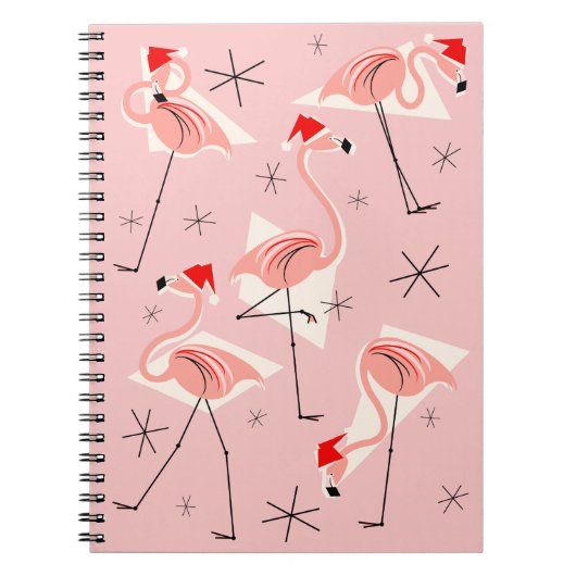 Flamant rose Santas carnet rose (Devant)