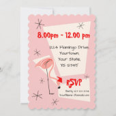 Flamant rose Santas Pink invitation pétoncle (Dos)