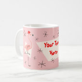 Flamant rose Santas Pink Your Text Mug (Devant gauche)
