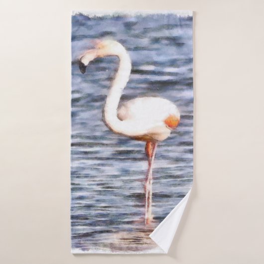 Flamant rose sauvage (Serviette de bain)