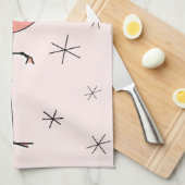 Flamant rose Serviette de cuisine rose (Quart Plié)