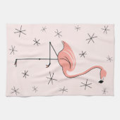 Flamant rose Serviette de cuisine rose (Horizontal)