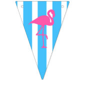 Flamant rose sur drapeaux rayés bleus des caraïbes (Troisième drapeau)