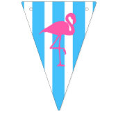 Flamant rose sur drapeaux rayés bleus des caraïbes (Deuxième drapeau)