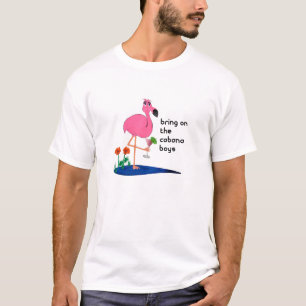 Flamant rose sur le T-shirt de vacances