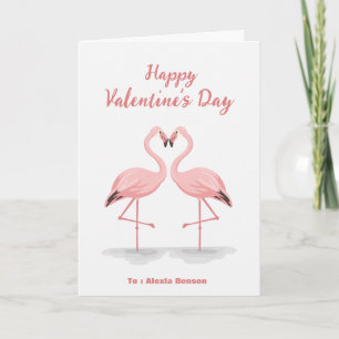 Flamant rose sur mesure Carte Saint-Valentin