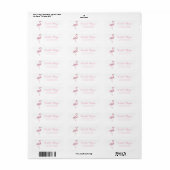 Flamant Rose Tendance, Étiquette d'Adresse Blanche (Feuille entière)