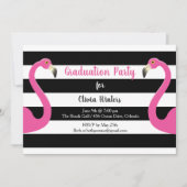 Flamant rose tendance Invitation de graduation (Devant)