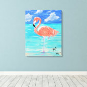 Flamant rose, toile étirée 16x20 (Insitu (Plancher de Bois))