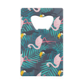 Flamant rose, toucan : motif de feuilles tropicale (Dos)