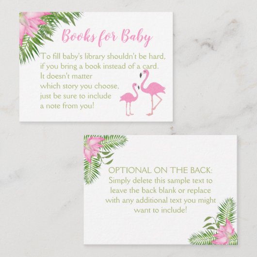 Flamant rose Tropical Baby shower Demande de carte (Devant / Derrière)