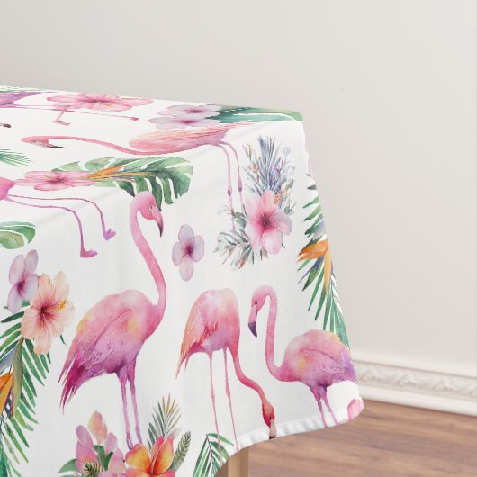 Flamant rose tropical Baby shower nappe (In Situ)