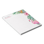 Flamant rose tropical Bloc-notes personnalisé avec (Incliné)