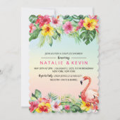 Flamant rose tropical Couples Douche Invitation (Devant)