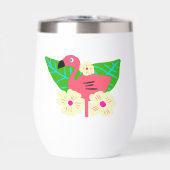 Flamant rose tropical et fleurs (Avant)