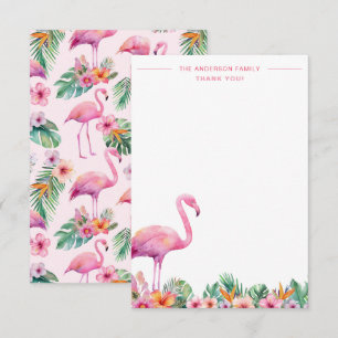 Flamant rose Tropical Famille Merci plat