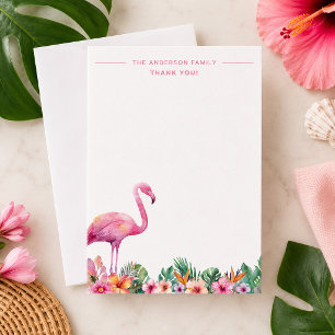Flamant rose Tropical Famille Merci plat