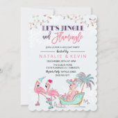 Flamant rose tropical Fête Invitation (Devant)