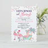 Flamant rose tropical Fête Invitation (Debout devant)