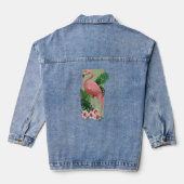 Flamant Rose Tropical Feuilles de Palmier Vert Lys (Verso)