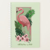 Flamant Rose Tropical Feuilles de Palmier Vert Lys (Devant)