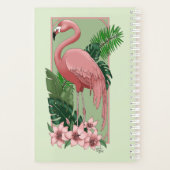 Flamant Rose Tropical Feuilles de Palmier Vert Lys (Dos)