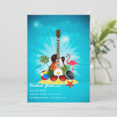 Flamant rose tropical Graduation Party Invitation (Debout devant)