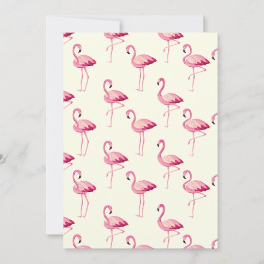 Flamant rose tropical Invitation d'anniversaire (Dos)