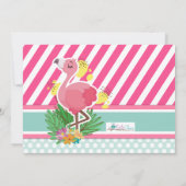 Flamant rose tropical Invitation photo (Dos)