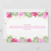 Flamant rose Tropical Luau Anniversaire Merci fill (Dos)