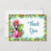 Flamant rose tropical Luau Merci de graduation (Devant)