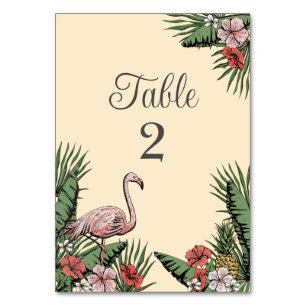 Flamant rose tropical Luau Numéro de tableau Carte